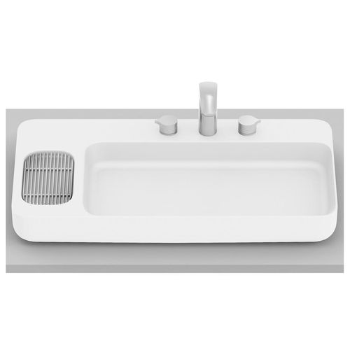 Cuba de Apoio Roca Infinity Válvula 7/8 Blanco Matte 80x42cm