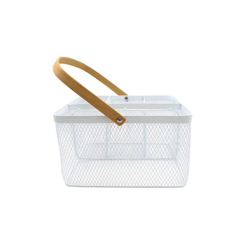 Cesta 0 Decorativa com 4 divisorias 26,5x21,5x15cm Branco ST55680 Ndi