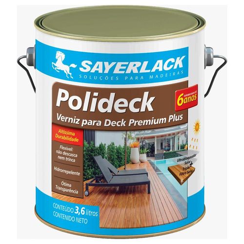 Verniz 3,6L Semi-Brilho Polideck Ipê para Deck Sb2316031D Sayerlack
