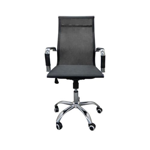 Cadeira para Escritório Uttil Preta com Base Cromada