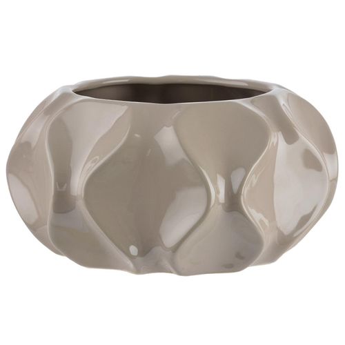 Vaso Cerâmica Flor Arte Cinza 12cm