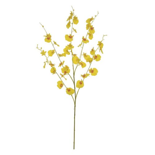 Arranjo Orquídea Dancante Flor Arte Real Toque Amarelo