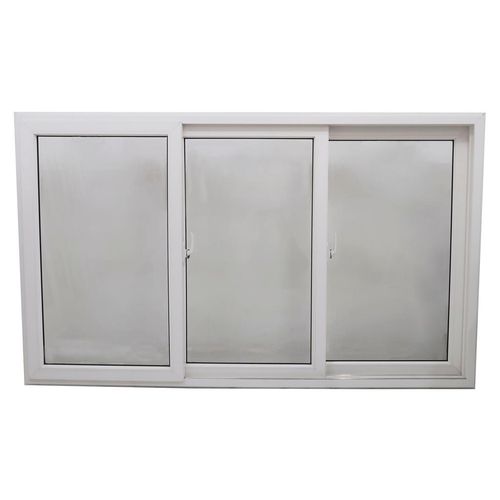 Janela de Correr PVC Multilit com 3 Folhas e Vidro de 4mm Fecho Caracol Branca 120x200cm