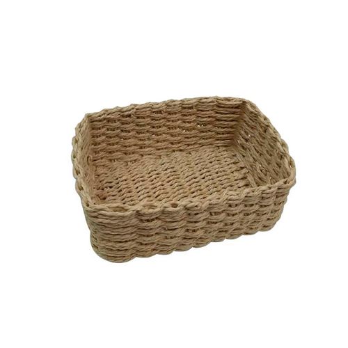 Cesto Trançado Retangular NDI Marrom 27,5x20,5x11cm