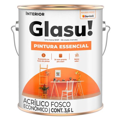 Tinta Acrílica Glasu Pintura Essencial Palha Fosco 3,6 Litros