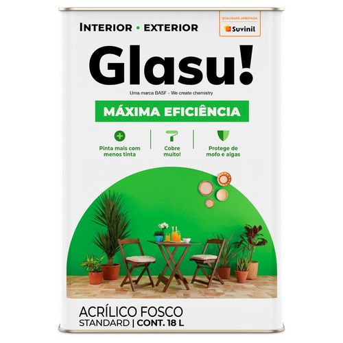Tinta Acrílica Glasu Foto Antiga Máxima Eficiência Glasu Fosco 18 Litros