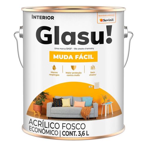 Tinta Acrílica Glasu Muda Fácil Foto Antiga  Fosco 3,6 Litros