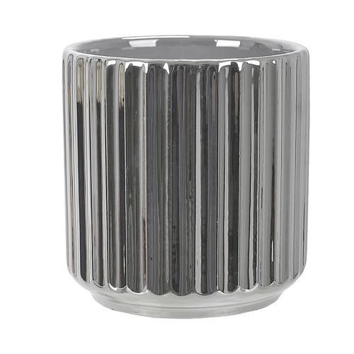 Vaso Cerâmica Flor Arte Prata 10,5cm