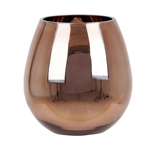Vaso Vidro Flor Arte Cobre18cm