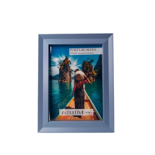 Porta Retrato 15x21cm Veios Azul PRV/305-AZL Intuitive Home