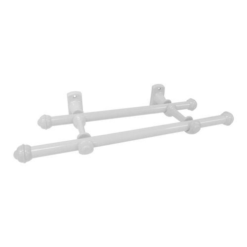 Kit Varão Bella Arte Slim 19/19mm para Cortina 2m com 3 Suportes Branco Fosco