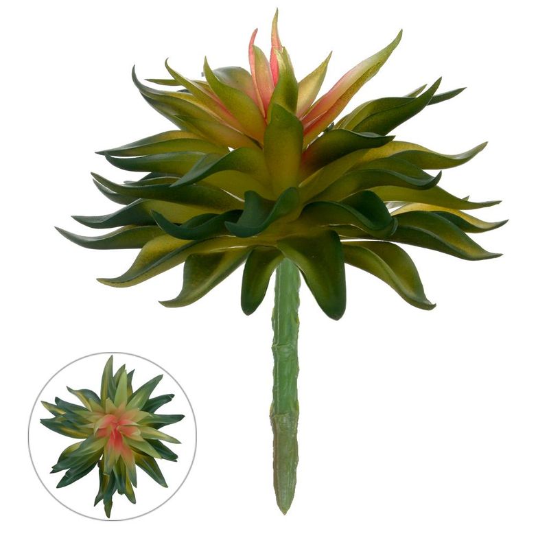 Folhagem Suculenta Flor Arte Verde Rosa 15cm - Balaroti