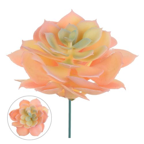 Folhagem Suculenta Flor Arte Salmon Verde Frosted 11cm