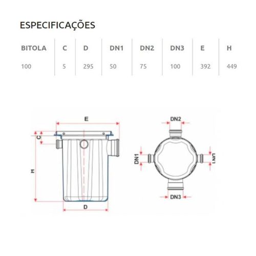 Caixa de Gordura Tigre Múltipla 18 Litros com Tampa 44,7x38,5x39cm