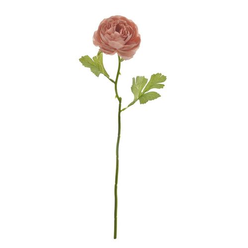 Folhagem Ranúnculo Flor Arte Salmão 37cm