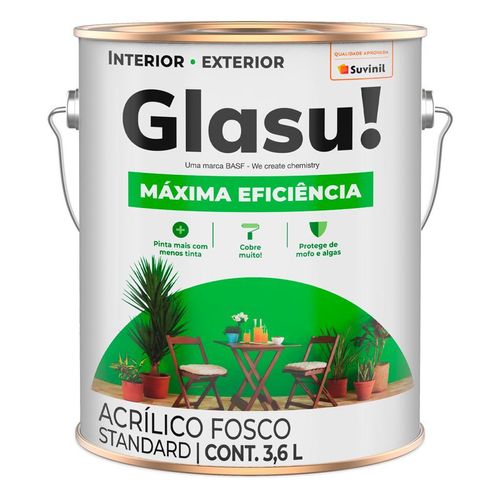 Tinta Acrílica Glasu Máxima Eficiência Camurça Fosco 3,6 Litros