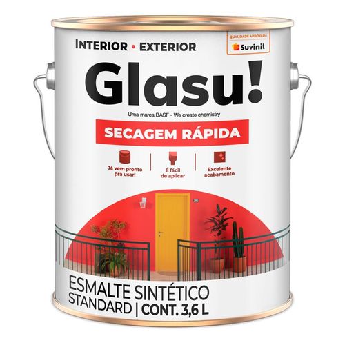 Tinta Esmalte Sintético Glasu Secagem Rápida Branco Brilhante 3,6 Litros
