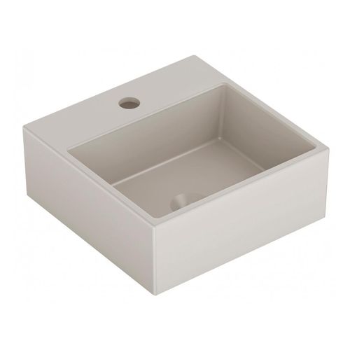 Cuba de Apoio Celite Basic com Mesa Q6 Bege Matte 35x35cm