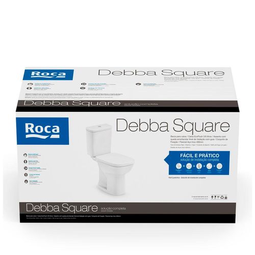 Kit Bacia com Caixa Acoplada Roca Debba Square Branco