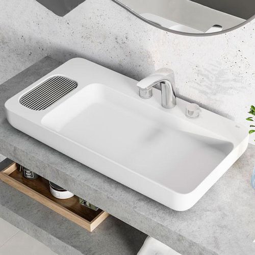 Cuba de Apoio Roca Infinity Válvula 7/8 Beige 80x42cm
