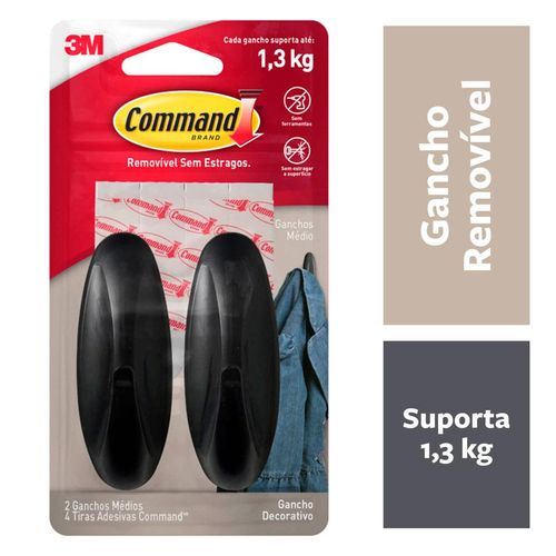 Gancho Command 3M Design Preto