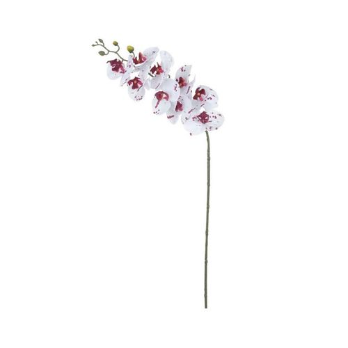 Arranjo Flor Arte Orquidea Phalaenopsis Toque Real Branco Bordo 69cm