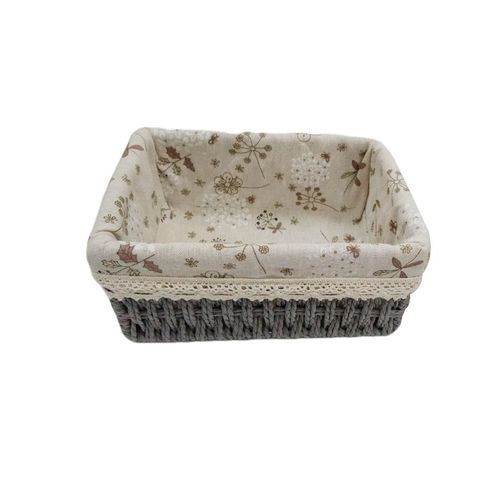 Cesto Trançado Retangular NDI Cinza 22x16x9,5cm