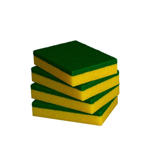 Esponja Multiuso Econômica Tekbond com 4 Unidades Verde e Amarelo