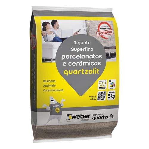 Rejunte Porcelanatos e Cerâmicas Quartzolit Preto Grafite 5Kg