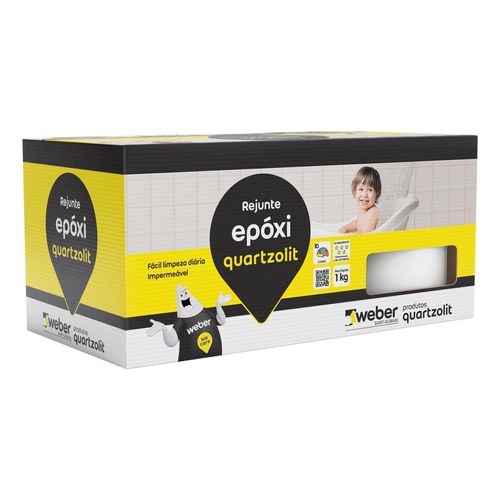 Rejunte Epóxi Quartzolit Superfácil Marrom Café 1Kg