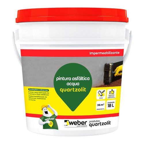 Pintura Asfaltica Acqua Quartzolit Preto 18 Litros