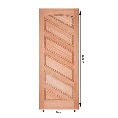 Porta de Eucalipto Reck Topázio Diagonal Almofadada 1 Lado Natural 80x210cm