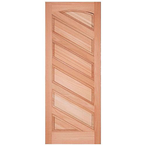 Porta de Eucalipto Reck Topázio Diagonal Almofadada 1 Lado Natural 80x210cm