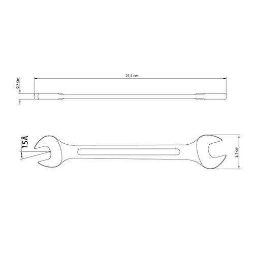 Chave Fixa 21x23 mm Tramontina Basic com Corpo em Aço Especial Cromado