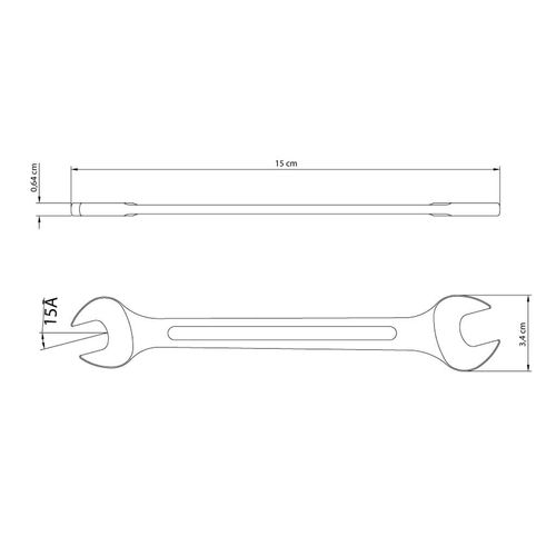 Chave Fixa 14x15 mm Tramontina Basic com Corpo em Aço Especial Cromado