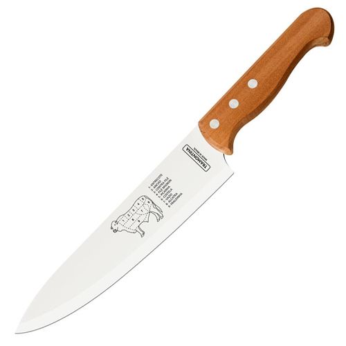 Jogo Trinchante Tramontina Churrasco com Lâminas em Aço Inox e Cabos de Madeira Natural com 2 Peças