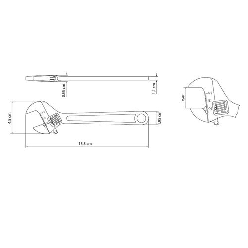 Chave Ajustável para Porcas 6" Tramontina com Corpo Forjado em Aço Carbono Cromado