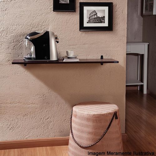 Prateleira Tramontina Elite em Madeira Pinus com Acabamento Tabaco e Suporte Injetado 1200x250x15mm