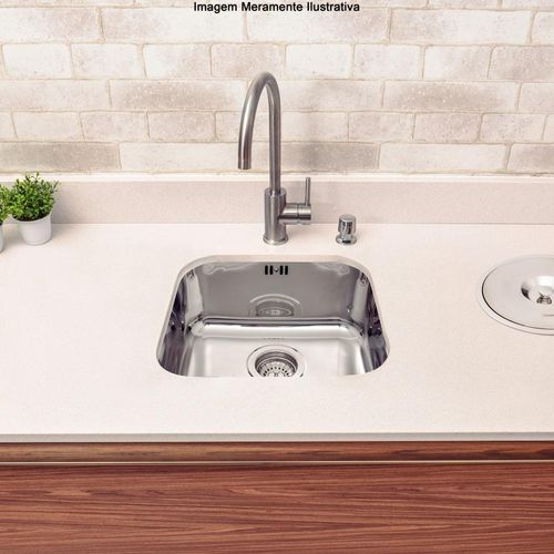 Cuba de embutir Tramontina Lavínia 40 BL em aço inox alto brilho 40x34 cm