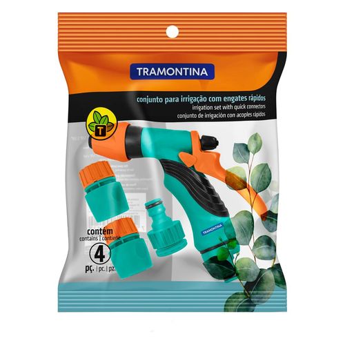 Conjunto para Irrigação Tramontina com Engates Rápidos e Hidropistola 4 Peças