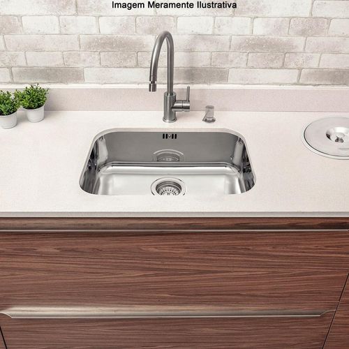 Cuba de embutir Tramontina Lavínia 48 BL em aço inox alto brilho 48x34cm