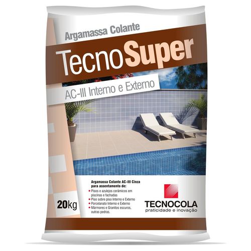 Argamassa AC3 Tecnosuper Interno e Externo Cinza 20kg