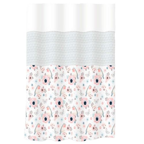 Cortina para Box PVC NDI Branco Com Estampa 180x200Cm