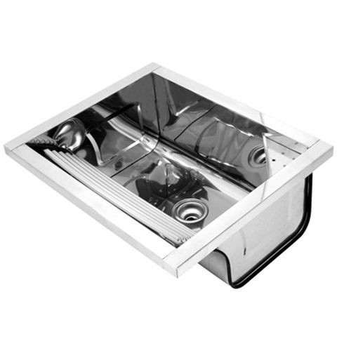 Tanque de Inox Sobrepor Docol Alto Brilho com Válvula 35L 63x51,5x26cm