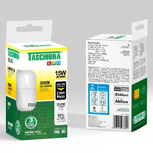 Lâmpada Bulbo Taschibra 12W Led TKL 80 Branca