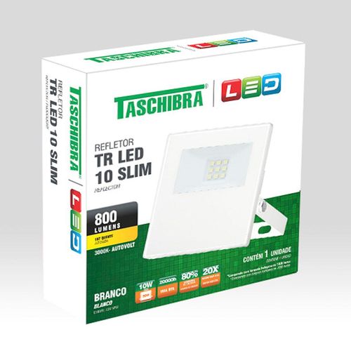 Refletor Led Taschibra Slim Branco 10W 6500K
