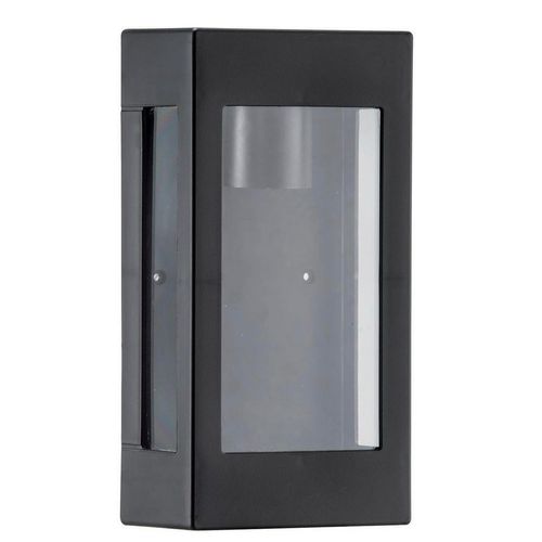 Arandela em Polipropileno Dital Preto Com Lente Cristal 444 1xE27 25cm