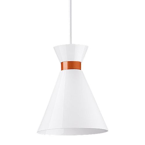 Pendente Alumínio Dital 1xE27 Branco/Cobre Pequeno