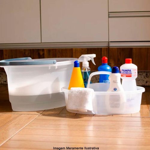 Organizador plástico oval Hydrus 6L para produtos de limpeza. Armazene seus produtos com praticidade. Compre agora online.