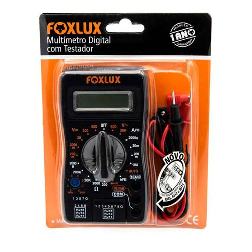 Multímetro Plástico Digital Foxlux 9V 3001